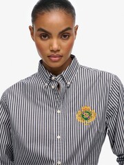 Superdry Blue Slim Crest Poplin Long Sleeve Shirt - Image 5 of 7