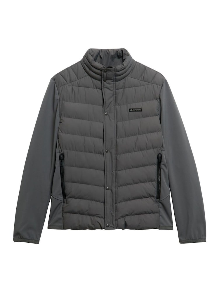 Superdry Grey Storm Popper Softshell Jacket - Image 7 of 7 Superdry Grey Storm Popper Softshell Jacket - Image 7 of 7