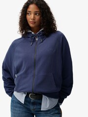Superdry Blue Essential Logo Garment Dyed Zip Hoodie - Image 2 of 7
