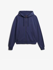 Superdry Blue Essential Logo Garment Dyed Zip Hoodie - Image 6 of 7