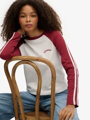 Superdry Red Essential Logo Retro Long Sleeve Top - Image 4 of 6
