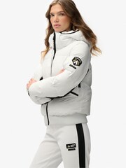 Superdry White Hooded Ski Bomber Jacket - Image 3 of 7