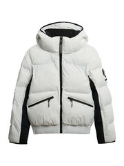 Superdry White Hooded Ski Bomber Jacket - Image 6 of 7