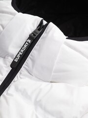 Superdry White Hooded Ski Bomber Jacket - Image 7 of 7