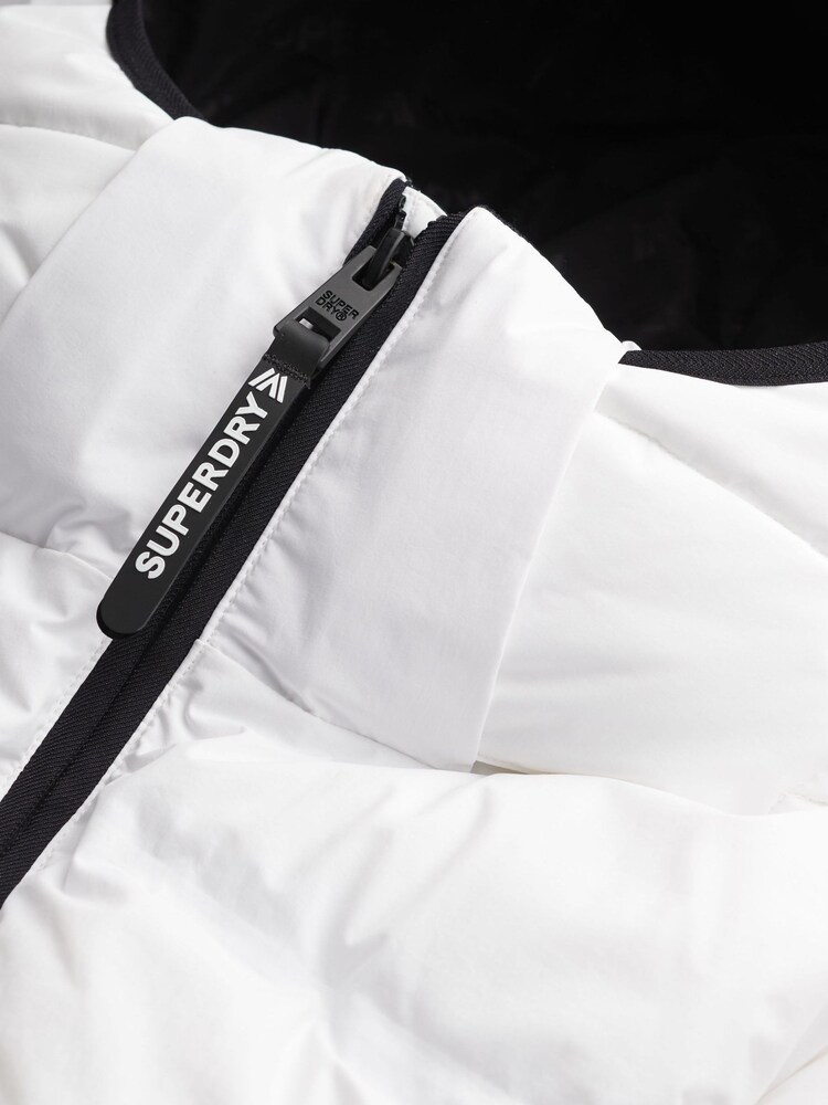 Superdry White Hooded Ski Bomber Jacket - Image 7 of 7