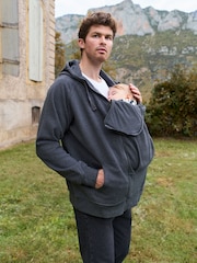 Seraphine Charcoal Grey Marl Mens Babywearing Hoodie - Image 1 of 7