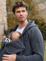 Seraphine Charcoal Grey Marl Mens Babywearing Hoodie - Image 3 of 7