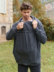 Seraphine Charcoal Grey Marl Mens Babywearing Hoodie - Image 7 of 7