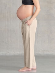 Seraphine Matenity Linen Blend Underbump Trousers - 图片3 / 5