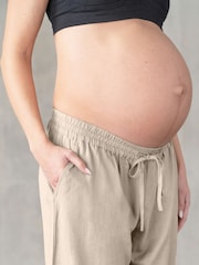 Seraphine Matenity Linen Blend Underbump Trousers - 图片4 / 5