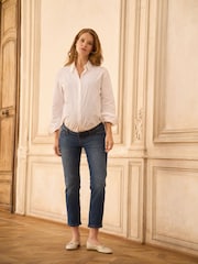 Seraphine Mid Blue Wash Premium Organic Overbump Maternity Slim-Fit Jeans - Image 5 of 7