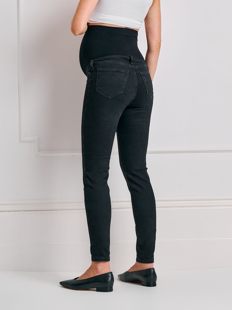 Seraphine Black Petite Regular Premium Overbump Maternity Skinny Jeans - Image 5 of 5 Seraphine Black Petite Regular Premium Overbump Maternity Skinny Jeans - Image 5 of 5