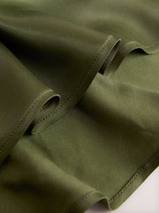 Χακί πράσινο - Σατέν μίντι φούστα - Εικόνα 6 του 7