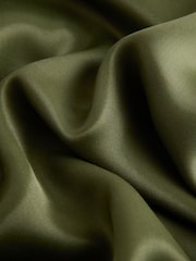 Χακί πράσινο - Σατέν μίντι φούστα - Εικόνα 7 του 7