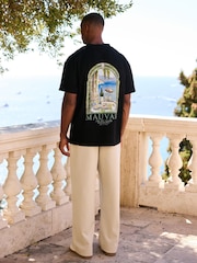 MAUVAIS Cream Como Relaxed Fit Pleated Tailored Trouser in Beige - Image 6 of 7