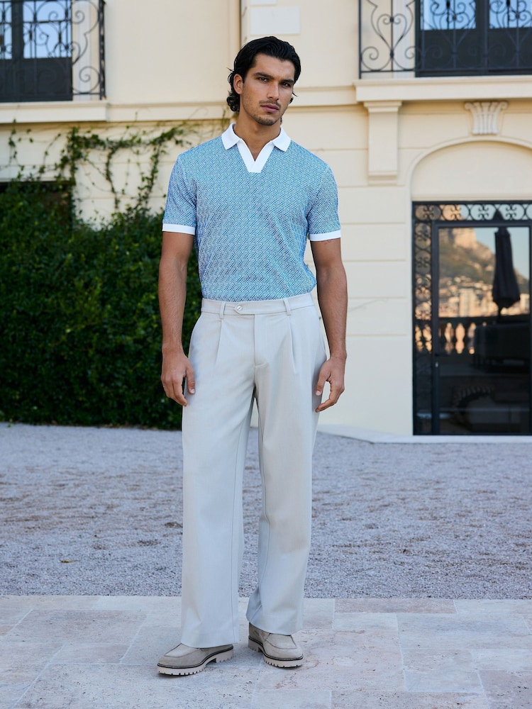 MAUVAIS Cream Como Relaxed Fit Pleated Tailored Trouser in Beige - Image 7 of 7 MAUVAIS Cream Como Relaxed Fit Pleated Tailored Trouser in Beige - Image 7 of 7