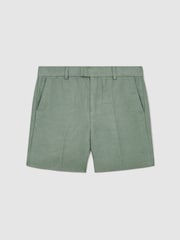 Reiss Sage Green Atlantic S 13-14 yrs Linen Tailored Shorts - Image 3 of 3