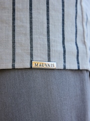 MAUVAIS Beige Arienzo Long Sleeve Stripe Shirt with Black Stripes - Image 6 of 8