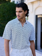 MAUVAIS Grey Marlin Textured Relaxed Polo Shirt - Image 2 of 6