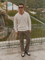 MAUVAIS Blanca Pointelle Open Collar Jumper - Image 4 of 5