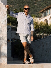 MAUVAIS Brown Portofino Poplin Long Sleeve Stretch Shirt - Image 3 of 6