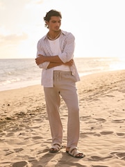 MAUVAIS Brown Portofino Poplin Long Sleeve Stretch Shirt - Image 6 of 6