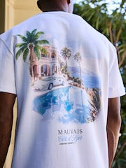 MAUVAIS White Chasing Sunsets Graphic Oversized T-Shirt - Image 4 of 6