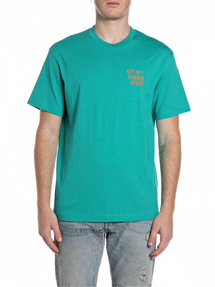 Replay Emerald Backprint Heavy Cotton Jersey - Image 1 of 2
