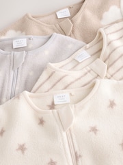 Neutralno - Mikro runo Dvosmerni rar bebe Sleepsuits 4 paket - Slika 8 od 12