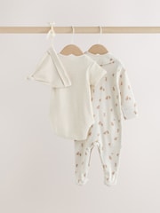 Neutral Hamish Sleepsuit, Bodysuit, Hat and Bib Set 4 Piece (0-9mths) - Image 4 of 9