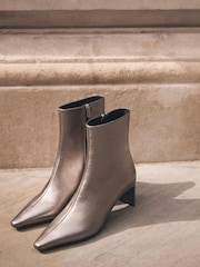 Mint Velvet Silver Macy Heeled Ankle Boots - Image 1 of 7