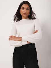 Mint Velvet White Embellished Wool Blend Knit Jumper - Image 2 of 8