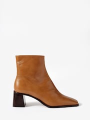 Mint Velvet Brown Aria Leather Ankle Boots - Image 2 of 5