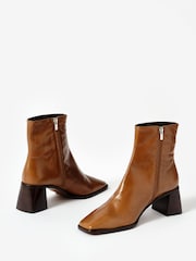 Mint Velvet Brown Aria Leather Ankle Boots - Image 3 of 5