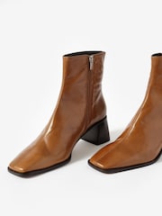 Mint Velvet Brown Aria Leather Ankle Boots - Image 4 of 5