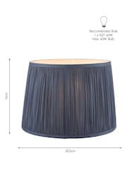 Laura Ashley Midnight Blue Hemsley Pleated Silk Empire Easyfit Lamp Shade - Image 5 of 8