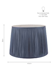 Laura Ashley Midnight Blue Hemsley Pleated Silk Empire Easyfit Lamp Shade - Image 8 of 8