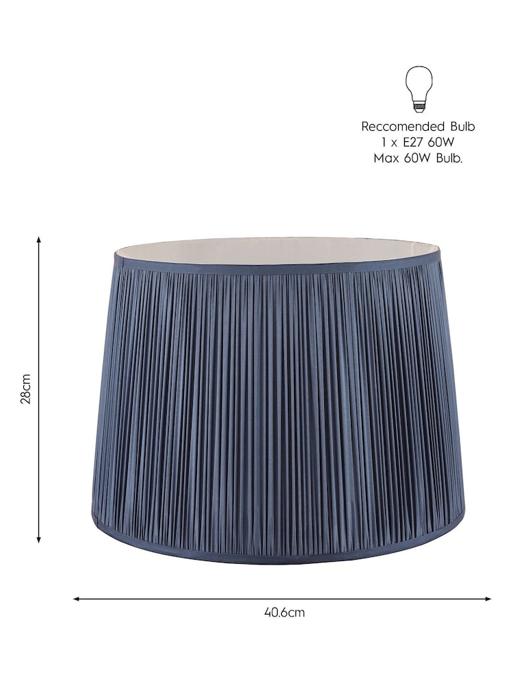 Laura Ashley Midnight Blue Hemsley Pleated Silk Empire Easyfit Lamp Shade - Image 8 of 8 Laura Ashley Midnight Blue Hemsley Pleated Silk Empire Easyfit Lamp Shade - Image 8 of 8