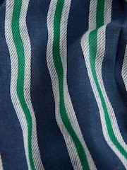Navy/Green Stripe N. Premium Linen Blend Bermuda Shorts - Image 5 of 6