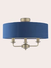 Laura Ashley Blue Sorrento Flush Fitting Ceiling Light - Image 4 of 6