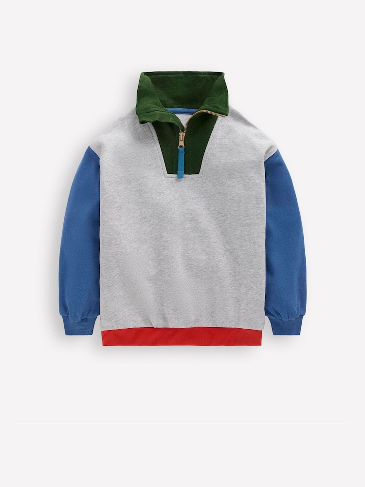 Boden Grey Half-zip Sweatshirt - Image 1 of 3 Boden Grey Half-zip Sweatshirt - Image 1 of 3