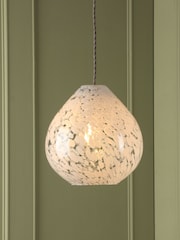Laura Ashley White Confetti Glass Easyfit Shade Ceiling Light - Image 1 of 4