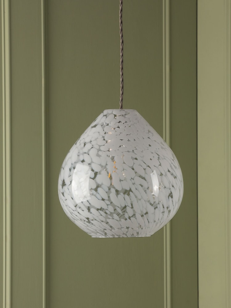 Laura Ashley White Confetti Glass Easyfit Shade Ceiling Light - Image 2 of 4 Laura Ashley White Confetti Glass Easyfit Shade Ceiling Light - Image 2 of 4