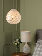 Laura Ashley White Confetti Glass Easyfit Shade Ceiling Light - Image 3 of 4