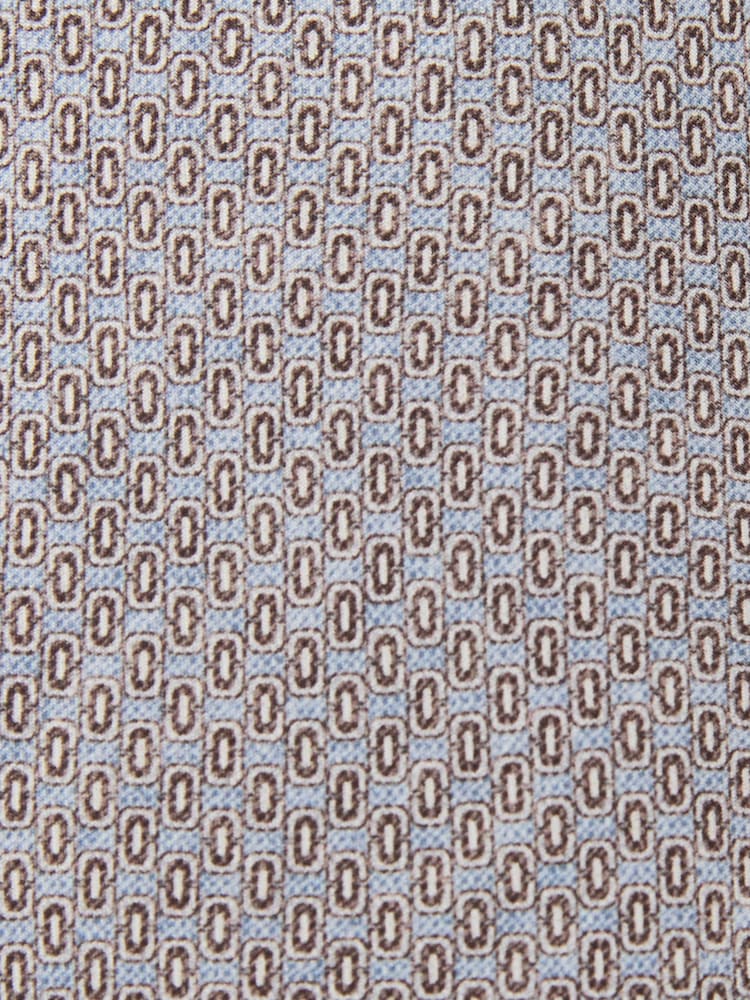 Bleu clair - Reiss Emilio Silk Micro Geometric-Print Tie - Image 5 de 5