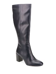 Jones Bootmaker Black Narrow Fit Neptune Medium Calf Fit Long Leather Boots - Image 2 of 5