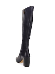 Jones Bootmaker Black Narrow Fit Neptune Medium Calf Fit Long Leather Boots - Image 3 of 5