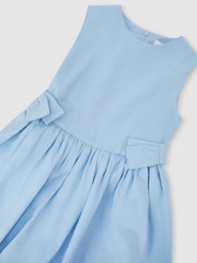 Reiss Pale Blue Marion 13-14 yrs Puffball Bow-Detail Sleeveless Dress - Image 1 of 3