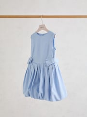 Reiss Pale Blue Marion 13-14 yrs Puffball Bow-Detail Sleeveless Dress - Image 2 of 3
