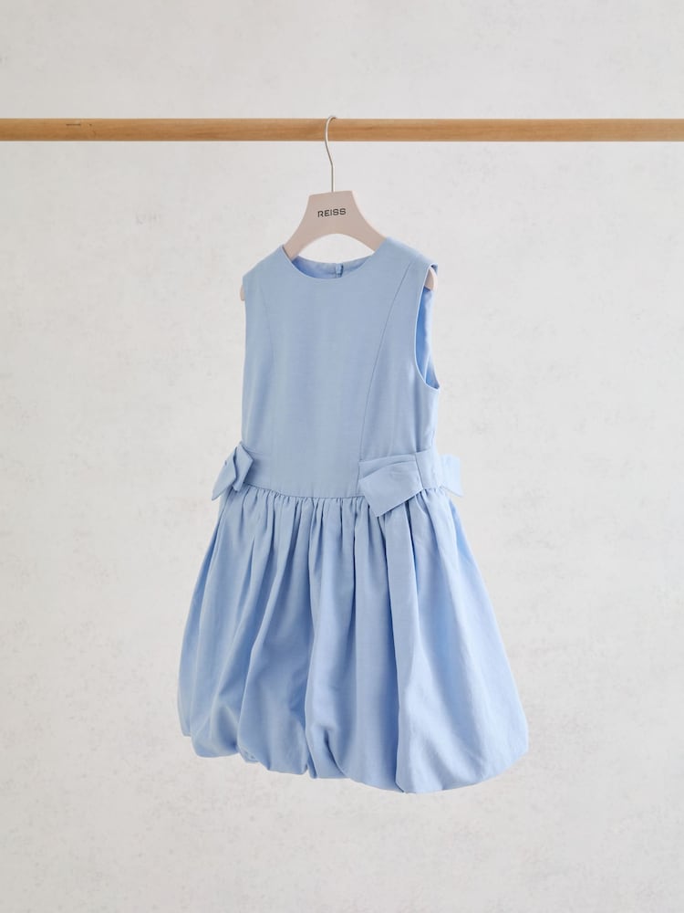Reiss Pale Blue Marion 13-14 yrs Puffball Bow-Detail Sleeveless Dress - Image 2 of 3 Reiss Pale Blue Marion 13-14 yrs Puffball Bow-Detail Sleeveless Dress - Image 2 of 3